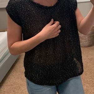 Mango Black blouse shiny size M